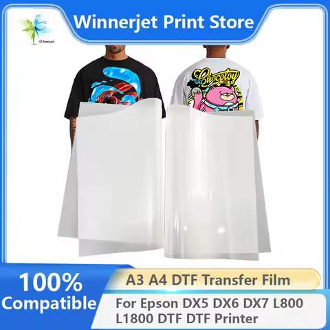 50 100PCS A4 DTF PET Film thickness 75u For DTF Ink Printing For DTF Printer DX5 DX6 DX7 L800 L1800