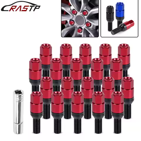 RASTP-20pcs/set Racing M14x1.5 Wheel Lug Bolt Anti-Theft Lug Nut Bolts with Aluminum Cap For Most Ca