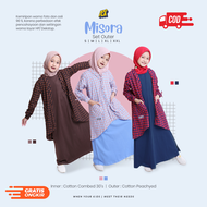 Setelan Anak Perempulan Gamis Polos dan Rompi Cardigan Misora Set Outer Bahan Nyaman Untuk Usia 3 4 