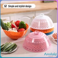 AF Plastic Round Food Cover Mesh Cover Multifunctional Colorful Drain Fruit Plate 1 Piece