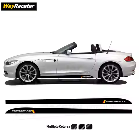 2 Pcs M Performance Styling Car Door Side Skirt Stripes Sticker Vinyl Body Decal For BMW Z4 E85 E86 