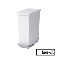 【日本like-it】直立型腳踏式分類垃圾桶 33L (白色)｜056000220101