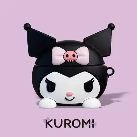 New Kuromi Earphone Case for Airpods 1 2 3 4 Pro 2 3 Protective Cartoon Kawaii Lovely Anti-fall Sili