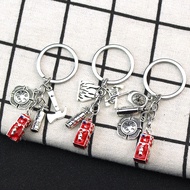 Fire Engine Fire Extinguisher Axe Fire Cap Fire Dept Fireman Firefighter KeyChain KeyRing Man Access