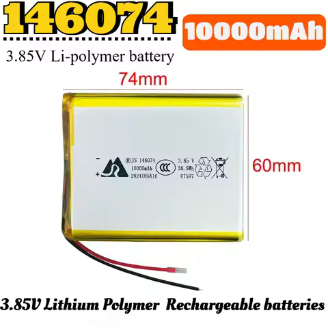 146074 3.85V 10000mAh Li-polymer Battery 136074 Lithium Polymer Rechargeable Batteries Lipo Li-Po fo