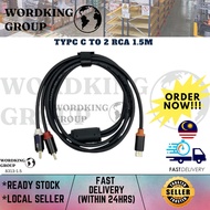 TYPC C TO 2 RCA 1.5M Audio Cable (8313T-1.5)
