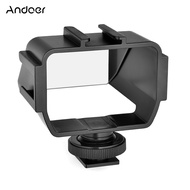 Andoer Universal Camera Selfie Vlog Flip Up Mirror Screen with 3 Cold Shoe Mounts for Installing Mic