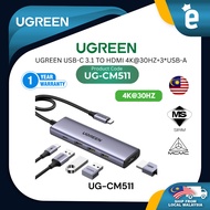 UGREEN CM511 USB-C 5 In 1 Multifunctional Adaptor (USB-C PD, 3x USB, 1x HDMI 4K30Hz)