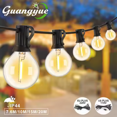 G40 LED String Lights Garland Patio Party Lights Warm White 2200K Vintage Bulb Chain For Outdoor Bac