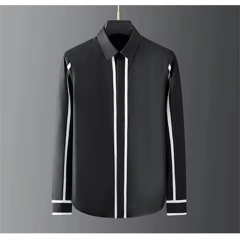 Luxury basic shirt men's long-sleeved casual shirt fashion trend high-end plus size men's clothing X