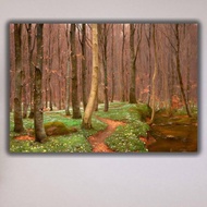 Beech Forest Anemones Canvas Print H. A. Brendekilde Danish Art