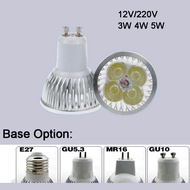 Aluminum LED Bulb Lamp Cup Light E27 E14 MR16 GU5.3 GU10 AC 220V AC/DC 12V 3W 4W 5W High Brightness 