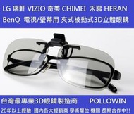 被動式3D眼鏡 夾式 掛式 LG VIZIO BENQ 禾聯 HERAN 奇美 CHIMEI  SONY 電視/螢幕用