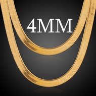 Men 4MM Necklace Snake Bone Chain Necklace Simple Niche Flat Snake Chain Blade Chain Necklace 40/45/