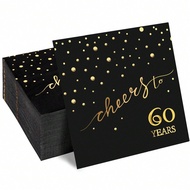 20 chiếc/40 chiếc/60 chiếc/bộ, Khăn ăn mừng sinh nhật lần thứ 60, Khăn ăn tiệc cocktail mừng 60 năm,