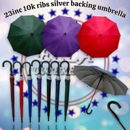 (ELLASHOP) 23inc j-handle silver backing 10kribs umbrella