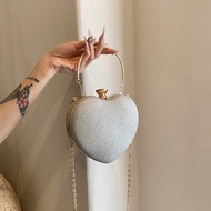 2025 New Evening Party Bag High-end Heart Chain Handbag Women Versatile Shoulder Bag Cute Heart-shap