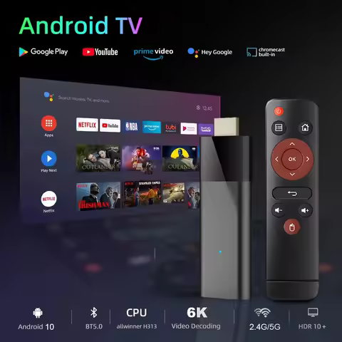 Android 10 Q6 Video TV Stick Streaming Device Allwinner H313 RAM 2GB ROM 8/16GB 6K HD 2.4G/5G WiFi B