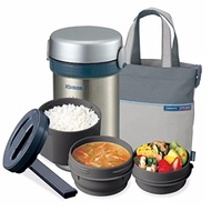 Lunch box Zojirushi Mahobin Mahobin Swarper Box Box Stainless Steel Luncher Approximately 1.5 cups Approximately 0.6 Passing microwave oven-compatible Lunch bag Silver SL-NC09-ST【Direct From JAPAN】