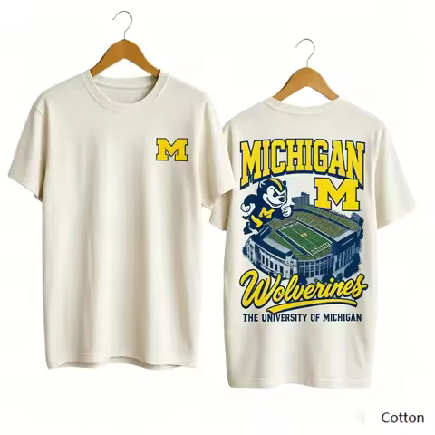 Michigan State University Retro American College Sports Print Cotton T Shirt men and women Vintage F
