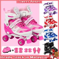 Roller skate shoes inline skate set kasut roda sepatu roda 4 roda kids adult beginner quad skate