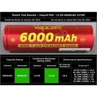 Original VapCell Battery INR 21700 6000mAh 12.5A 3.6V Rechargeable Batteries Sony Samsung for Electr