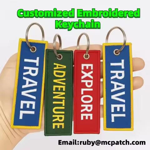 Custom Embroidery Keychain Tag Keychain Sports Team Keychain Key Tag Luggage Tag