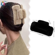 KIMI-Hairpin Elegant Hairpins Faux Fur Hair Clip Hair Claw Korean Fashion Headwear