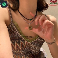 1F Stacking Necklace Fashion Cool Chain Choker Set Double Layer Circle Ethnic Chic Round Pendant Nec