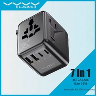 อะแดปเตอร์เดินทาง Vyvylabs Travel Adapter 35W GAN Fast Charger 2A + 3C ปลั๊กต่างประเทศแบบพกพา Charge