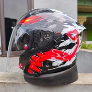 INK TERA 2 HELMET HELFACE REPAINT MOTIF ANTI VENOM DOUBLE VISOR
