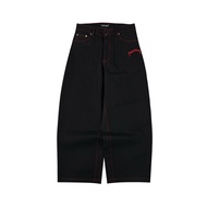 MERAH RAW DENIM BAGGY BLACK RED KAREEM MOODDAY PROJECT