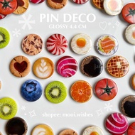 Cute Aesthetic Glossy Deco Pin y2k Indie Snack Enamel Pin Pin Badge