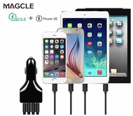 Magcle Quick Charger 3.0 4USB Car Charger QC3.0 Charger 5V/3.5A; 9V/1.8A;12V/1.7A Fast Car Charger For Mobile Phone, Tablet PC