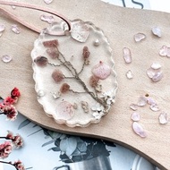 桃花仙境/滴膠掛件/草莓晶/天然水晶/招桃花/好人緣/水晶樹