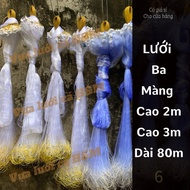 3-screen fishing net 2m high, 3m long, 80m long. 3,5cm,4cm,5cm,5cm,6cm,7cm,8cm,10cm,12cm.