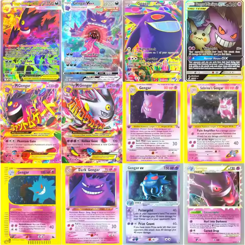 Proxy Pokemon Card English Gengar GX EX Vmax PTCG Collection Trading Card Game