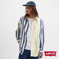 Levis 男款 Oversize寬鬆版長袖條紋襯衫外套 熱賣單品