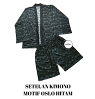 SETELAN KIMONO LENGAN PANJANG CELANA PENDEK BOXER SET KATUN COTTON PRINTING JUMBO COWOK CEWEK PRIA W