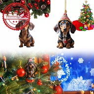 1/7 Acrylic Christmas Fun Sausage Dog Car Decoration Pendant W8z4