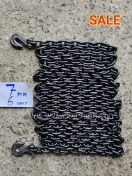 โซ่ โซ่รอก โซ่ดำ โซ่อัลลอยด์ โซ่ลาก หนา 7 มม. ประทับตรา USA และ G80 ทุกเส้น ยาว 6 เมตร มาตรฐาน G80 แ
