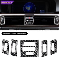 LOVETOUCH 5Pcs Carbon Fiber Car Interior Auto Interior Sticker Central Air Vent Outlet Trims Accesso
