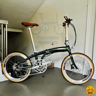 Crius Velocity 22” 10 Gear Shimano Litepro Chameleon Green Folding Foldable Foldie Fold Bicycle Bike Dahon Bifold Fnhon