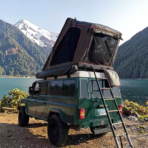 Factory Direct Sales 2 Person Compact Lightweight Aluminum Alloy Oxford Double Layer Car Roof Tent 3