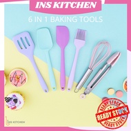 InsKitchen 6Pc Silicone Baking Tools Cooking Tools Baking Set Non Stick Kitchen Cookware Set Cooking