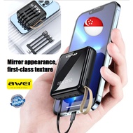 [SG Ready Stock] Awei P4K 10000mAh Powerbank Fast Charging Power Bank 10000 mAh 4 in 1 With Micro Ty