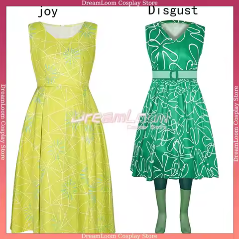 Movie Joy Disgust Cosplay Costume for Women Dress Halloween Costume Joy Disgust Outfits for Women Ro
