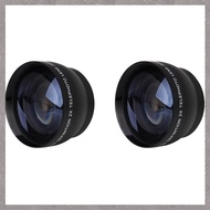 (VCBZ) 2 Pcs 52mm 2X Magnification Telephoto Lens for AF-S 18-55mm 55-200mm Lens Camera