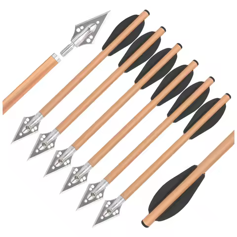 24X 6.3" Mini Bow Bolt Aluminum Plastic Vanes Arrow Screw Arrowhead Archery Bow Crossbow Shooting Hu