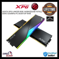 ADATA XPG LANCER RGB 16GBX2[32GB TOTAL] DDR5 5200MHz PC DESKTOP RAM